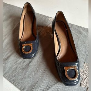Salvatore Ferragamo - Blue Patent Leather Pumps